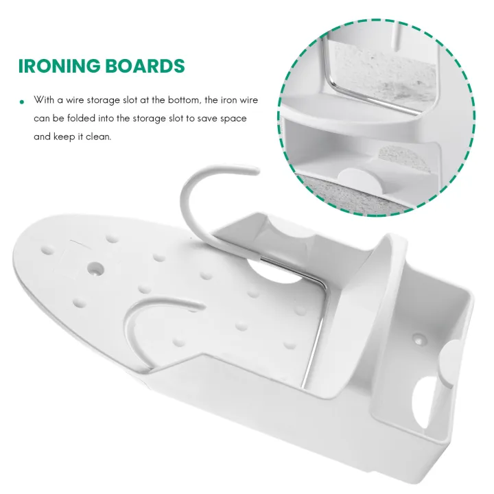 Kqueebee%20Ironing%20Board%20Holder%20Wall%20Mount%20Electric%20Iron%20Hanger%20Ironing%20Board%20Rack%20Ironing%20Board%20Storage%20Organizer%20White%20-%20Image%202
