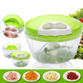 Multi Functional Speedy Vegetable And Fruit Food Chopper Spin Cutter With 3 Blades Manual Salad Maker. 