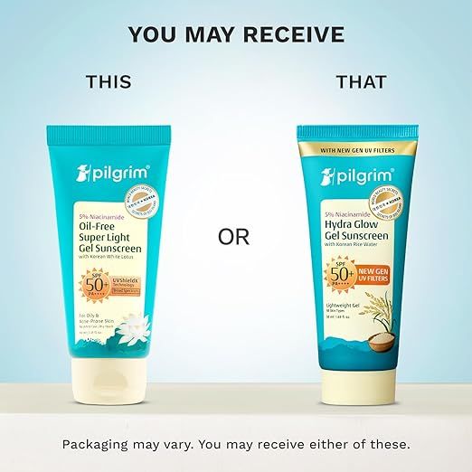 Pilgrim 5% Niacinamide Oil-Free Super Light Gel Sunscreen For Oily Skin SPF 50 PA++++ with Korean White Lotus | No White Cast, Dry Touch, Fast Absorbing | UVA/UVB , Broad Spectrum Protection | Prevents Tanning | For Women and Men | 45ml