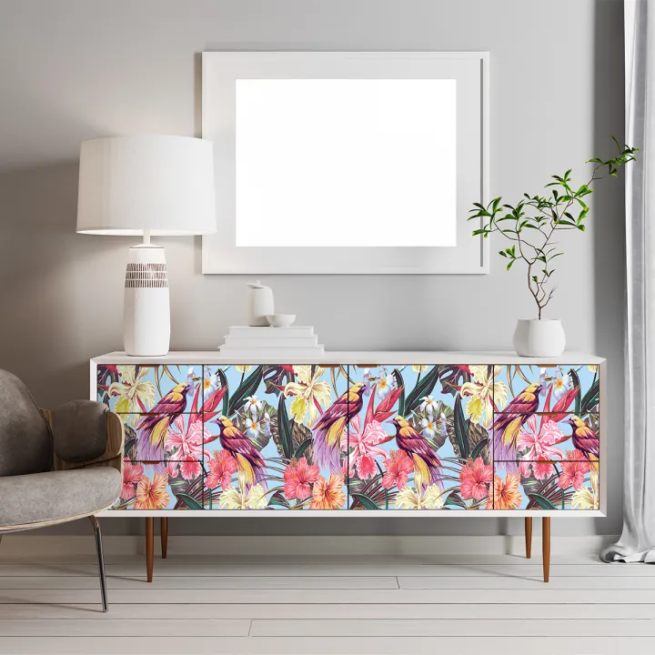 Artsy%20Home%20Meili%20Tropical%20Floral%20Birds%20Pattern%20Vinyl%20Wall%20Sticker%20Decal%20120cm%20x%2040cm%20for%20Home%20Decor%20-%20Image%205