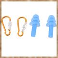 Kqueebee 1 Pair Swimming Dive Flexible Silicone Ear Plugs Earplug Blue & 2 Pcs Aluminum Travel Adjusting Screw Carabiner Clip. 