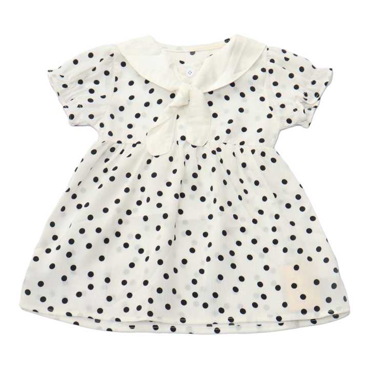 Chiffon Black Dot Dress For Girl
