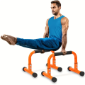 Push Up Bar, 14'' High Steel Parallettes & Dip Bar with Full Coverage Foam Handle, Heavy-Duty Calisthenics Parallel Bars for L-Sit, Dips, Home Gym Strength Training Workout. 