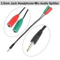 3.5Mm Stereo Audio Jack Splitter Cable Adapter For Mobiles Laptop Pc. 