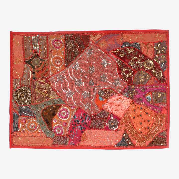 Gujarati Art Floral Design Cotton Table Cloth 2X2.5M