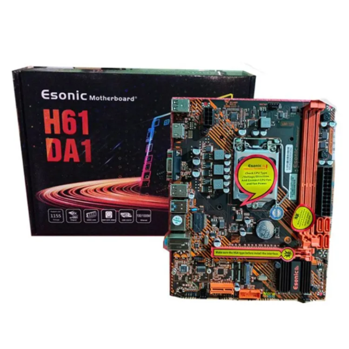 ESONIC H61 Motherboard with M.2 NVMe SSD Slot, Supports 2nd & 3rd Gen Processor