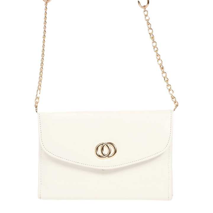White Color  Crossbody/Shoulder Bag With Chain For Women