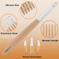 Large Crochet Hooks Set Crochet Hooks Beech Wood Handle Crochet Hooks 6.5mm,7.0mm,8.0mm,9.0mm,10.0mm,12.0mm. 