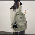 Casual solid color versatile backpack, fashionable shoulder bag, travel bag, student bag. 