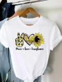 Tops Women's Pictorial Clothing Graphic Clothing Short Sleeve Summer T-Shirt Women's T-Shirt Printed T Feather Bird Clothing Fashion. 