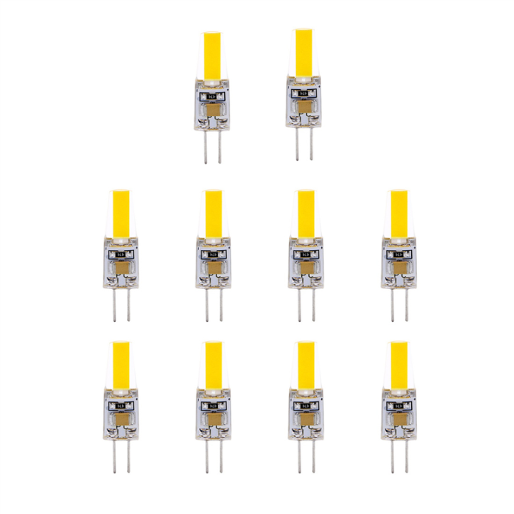 ARELENE 10PCS Mini G4 LED COB Lamp 3W Bulb Candle Lights Replace 30W 40W Halogen for Chandelier Spotlight, AC220V Cold White