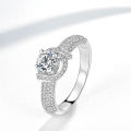 JZ301 Flower Gold Plated Rose Vintage Women's Ring Artificial Diamond Group Set Imitation Moissanite 80 Points Diamond Ring. 