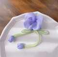 BLUE BELL=Tulip Flower Fringe Hair Ties Ribbons Scrunchie Hair Tie  Hair Band Accessories. 