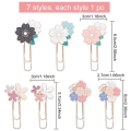 7Pcs Paper Clips, Cute Colorful Sakura Paperclip Planner Accessories for Office Supplies Students Marking. 
