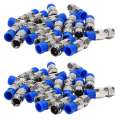 fasdaga Rg6 F Type Connector Coax Coaxial Compression Fitting 40 Pack (Blue). 