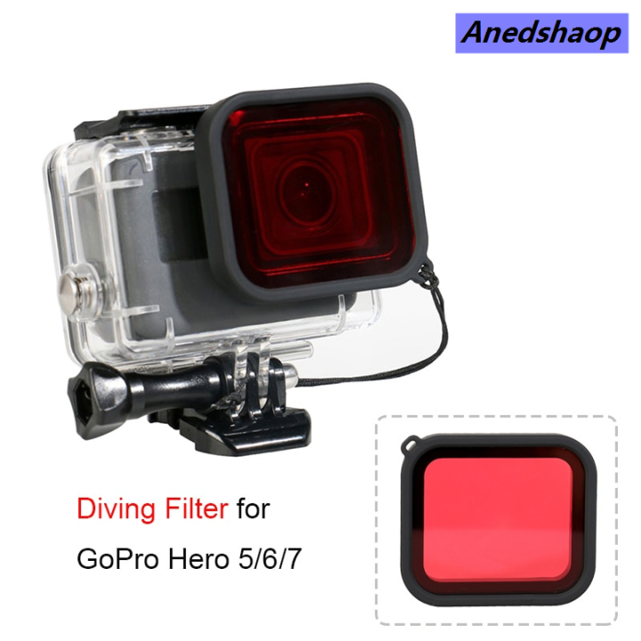 Anedshaop GoPro Hero Black 5 6 7 Red Filter for Waterproof Case Hot Selling Dive Lens Filter Protector Action Camera Accessories