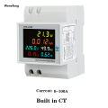 Wenefang 6IN1 Din Rail AC Monitor 110V 220V 380V 100A Voltage Current Power Luxury Factor Active KWH Electric Energy Frequency Meter VOLT AMP. 