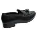 Black Leather Loafer Formal Shoes For Boys. 