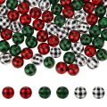 NAMUNY 120 Pcs Wooden Beads, Print Wood Beads Handmade Round Rustic Farmhouse Wood Beads (16Mm) 3 Colors. 