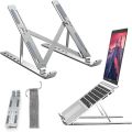 Aluminum Alloy Metal Adjustable Laptop Stand for 10 to 17 Inches Macbook/Laptops/Tab. 