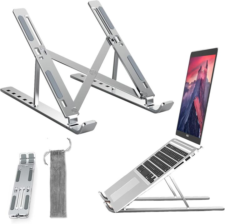 Aluminum%20Alloy%20Metal%20Adjustable%20Laptop%20Stand%20for%2010%20to%2017%20Inches%20Macbook/Laptops/Tab%20-%20Image%203