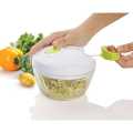 Japanese Blades Manual Crank Chop Food Processor - All-in-One Hand-Held Chopper - Hand Coppers For Kitchen Use. 