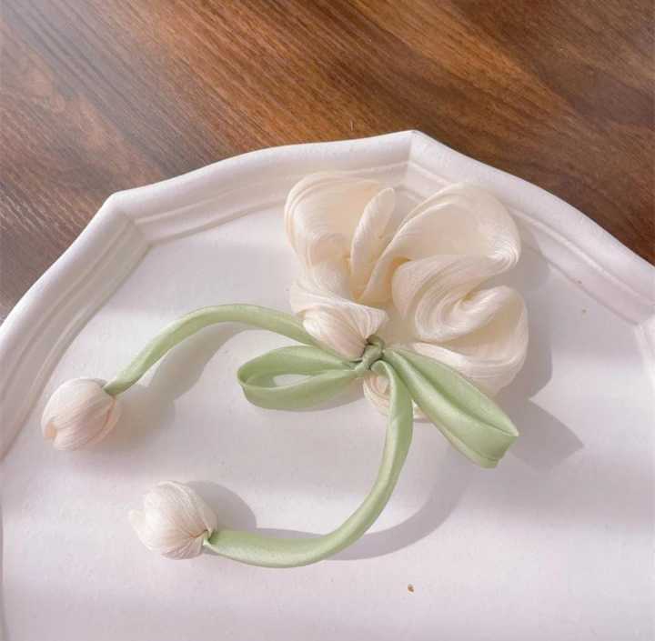 BLUE%20BELL=Tulip%20Flower%20Fringe%20Hair%20Ties%20Ribbons%20Scrunchie%20Hair%20Tie%20%20Hair%20Band%20Accessories%20-%20Image%207