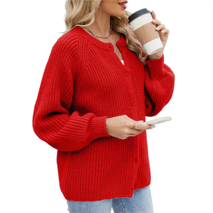 Womens%20Cardigan%20Sweater%20Button%20Flame%20Red%20XL%20-%20Image%207