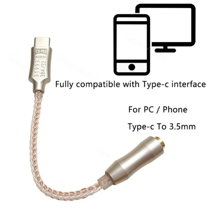 New%2012cm%20Type-C%20Dac%20Adapter%20Type%20C%20To%203.5mm%2032bits%20Audio%20Decoder%20CX31993%20384KHz%20Audio%20Cable%20Mobile%20Phone/PC%20-%20Image%203