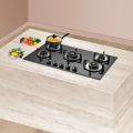 KAFF 5 Burner Built-In-Hobs | Alton ALNF 865 | 86cm | Auto Electric Ignition | Black Tempered Glass (8 mm Thick) | Designer Anti Slip Metal Knob. 