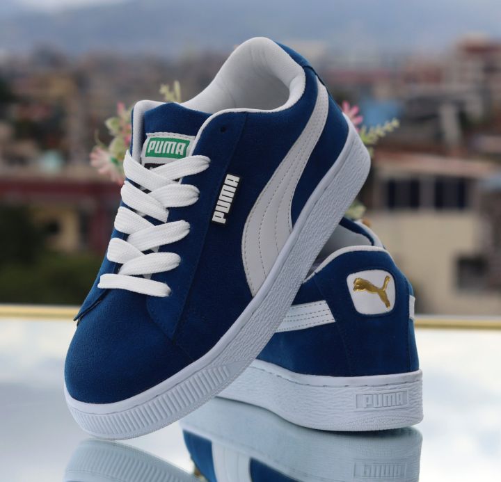 Suede Classic Blue Men’s Sneakers – Timeless, Elegant & All-Day Comfort ...