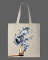 Smoke Guitarist Printed Tote Bag– Black & White. 