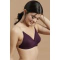 Clovia Full Coverage Bra with Detachable Transparent Back & Shoulder Straps In Purple. 