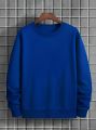 Men's Solid Color Crew Neck Loose Fit Pullover Sweatshirt For Summer Season. 