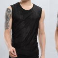 Ice silk vest men's tide cut-out mesh breathable and quick-drying sports thin wide shoulder wear sleeveless T-shirt summer. 
