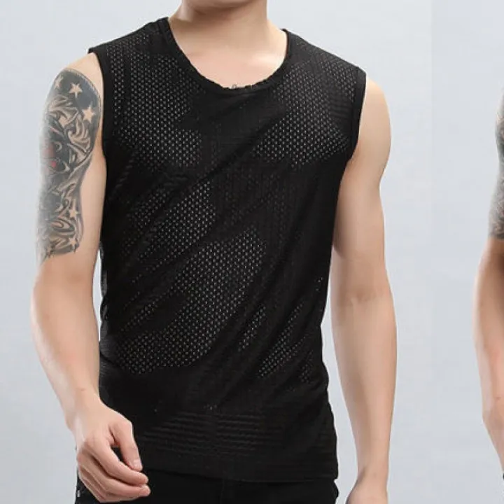 Ice%20silk%20vest%20men's%20tide%20cut-out%20mesh%20breathable%20and%20quick-drying%20sports%20thin%20wide%20shoulder%20wear%20sleeveless%20T-shirt%20summer%20-%20Image%203