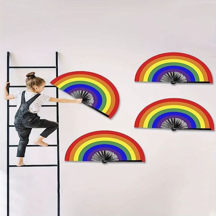 Art%20Craft%20Gift%20Gradient%20Colorful%20Rainbow%20Handheld%20Fan%20Cooling%20Portable%20Folding%20Dance%20Fan%20Easily%20Opened%20Tear-resistant%20Chinese%20Kung%20Fu%20Fan%20Party%20Festival%20-%20Image%207
