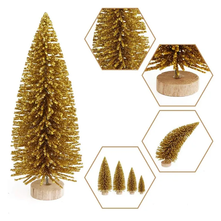 Oufeiton%20Modern%20Holiday%20Tree%20Mini%20Christmas%20Tree%20Set%20with%20Wooden%20Base%20Colorful%20Decorations%20for%20Home%20Party%20Diy%2024/45%20Pcs%20Reusable%20Artificial%20Pine%20-%20Image%204