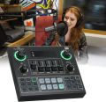 V9 Live Sound Card BT Accompaniment Audio Mixer with Sound Effects Broadcasting Recording Network Singing on Phones Laptop. 