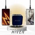 HIVEN USB-C Power Adapter | 65W PD Fast Charging | Black | Compact Wall Charger | Dash/SuperVOOC Compatible | High-Speed Charger with Included Type-C Cable | Safe, Efficient, and Travel-Friendly. 