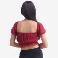 Maroon Colored Chiffon Summer Crop Top / Tshirt For Women - Multisize | Fashion | Summer Tops For Women. 