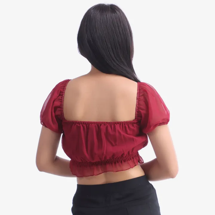 Maroon%20Colored%20Chiffon%20Summer%20Crop%20Top%20/%20Tshirt%20For%20Women%20-%20Multisize%20%7C%20Fashion%20%7C%20Summer%20Tops%20For%20Women%20-%20Image%205