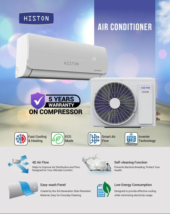HISTON%201%20Ton%20Inverter%20Hot%20&%20Cool%20Air%20Conditioner%20-%20Image%202