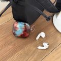 DISICHEN High Quality Anrushide Retro Fashion Blue Brown Amber Smudge Colour Mixture with Original Ring and Chair Pendant for AirPods 1 2 3 4 Pro Pro2. 