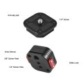 Multi-functional Mini Ball Head 360?Rotatable Aluminum Alloy Ballhead Adapter Tripod Head 1/4 Inch Screw. 