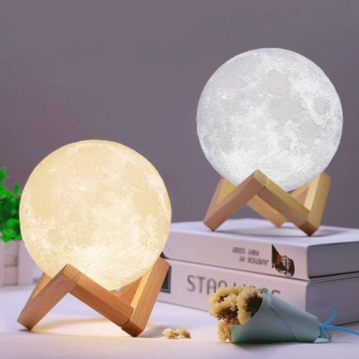 18%20cm%20Big%20Size%20Moon%20Lamp%20With%20Wooden%20Base%20Home%20Decor%20Light(Without%20Remote)%20-%20Image%202