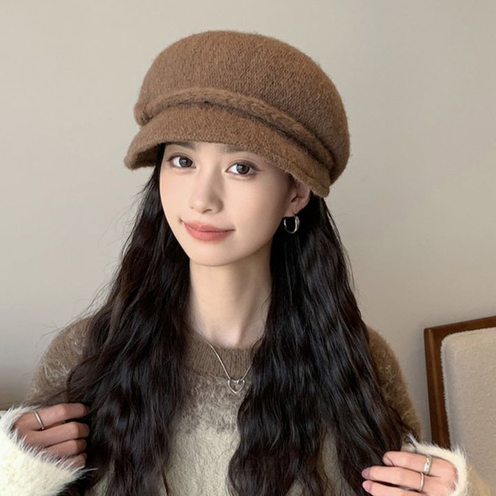 Fashion%20Multicolor%20Knitting%20Beret%20Korean%20Style%20Versatile%20Octagonal%20Painter's%20Hat%20Adjustable%20Head%20Circumference%20Leisure%20Beanie%20Cap%20Autumn%20Winter%20-%20Image%209