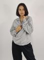 Women's Half Zip Chain Detail Sweatshirt Comfortable Fit Casual Style. 