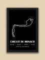 Circuit de Monaco- Matt laminated printed poster with checker Wall Frame- 8x12In. 