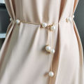 Pearl Women's Belt Adjustable Thin Chain Belt For Ladies Dress Skinny Waistband. 